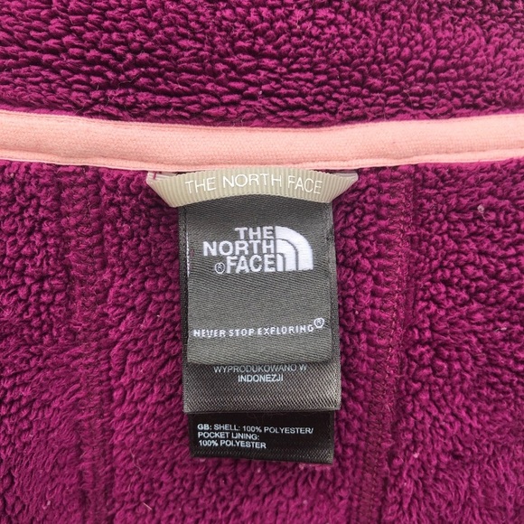 The North Face Fuzzy Magenta Zip Up Hoodie Medium - Picture 6 of 7